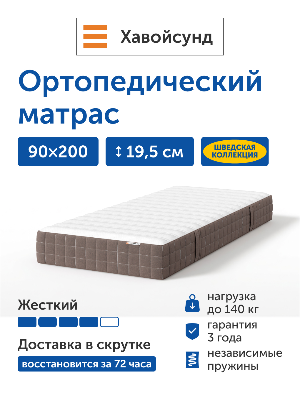 Матрас IKEA Хавойсунд 90х200 - фото 1