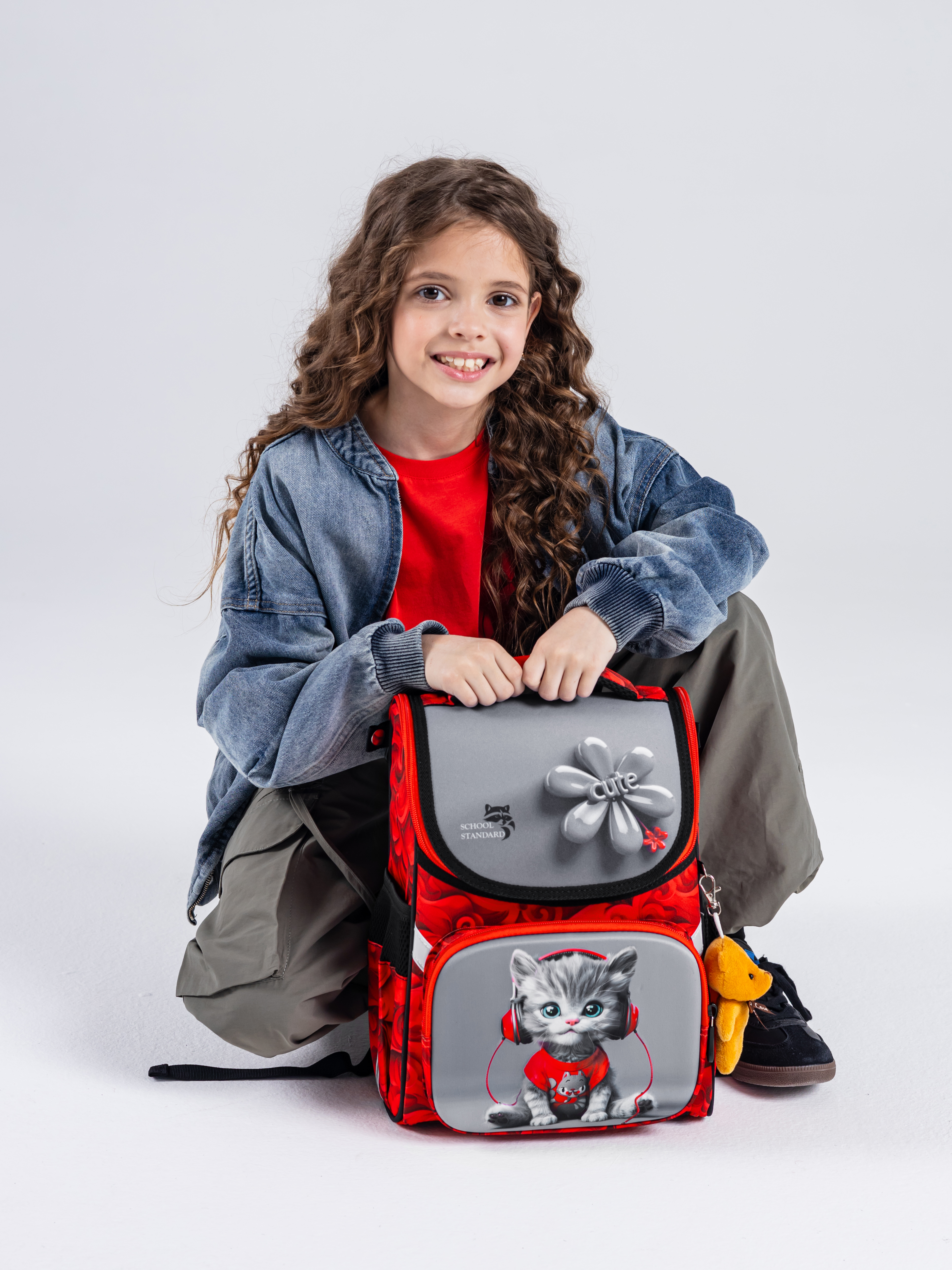 Ранец School Standard начальной школы 4 в 1 + мишка - фото 5