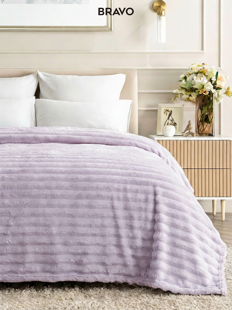 Покрывало BRAVO Волна лиловый 200 x 220 см велсофт - фото 6