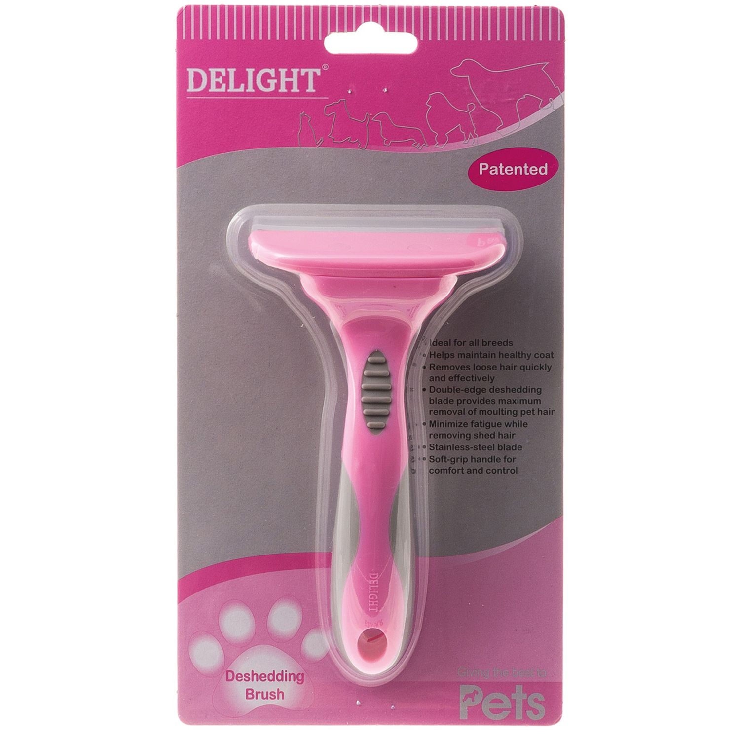Дешеддер для кошек и собак DeLIGHT Rose большой 79зубцов 62079LR - фото 2