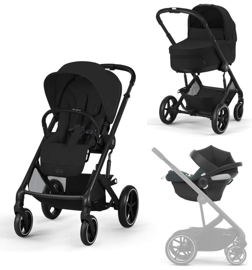 Изображение товара Коляска 3в1 Cybex Balios S Lux 2025 черная с автокреслом Изображение товара Коляска 3в1 Cybex Balios S Lux 2025 черная с автокреслом