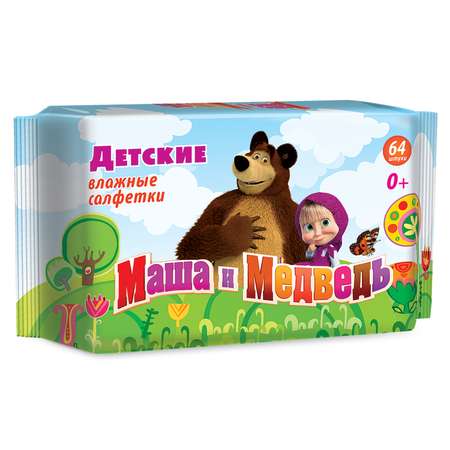 Влажные салфетки Маша и Медведь 64 шт.