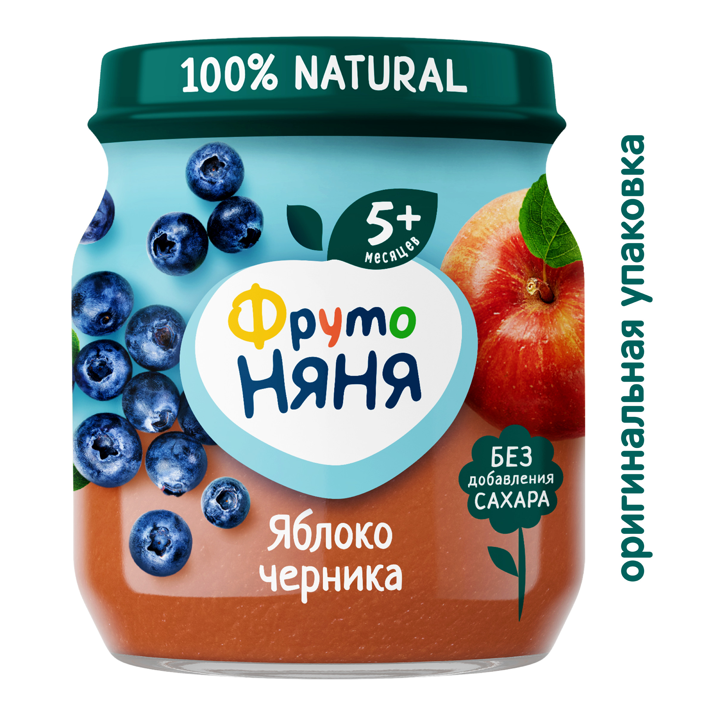 Пюре ФрутоНяня Яблоко-черника с 5 мес 100 г - фото 2