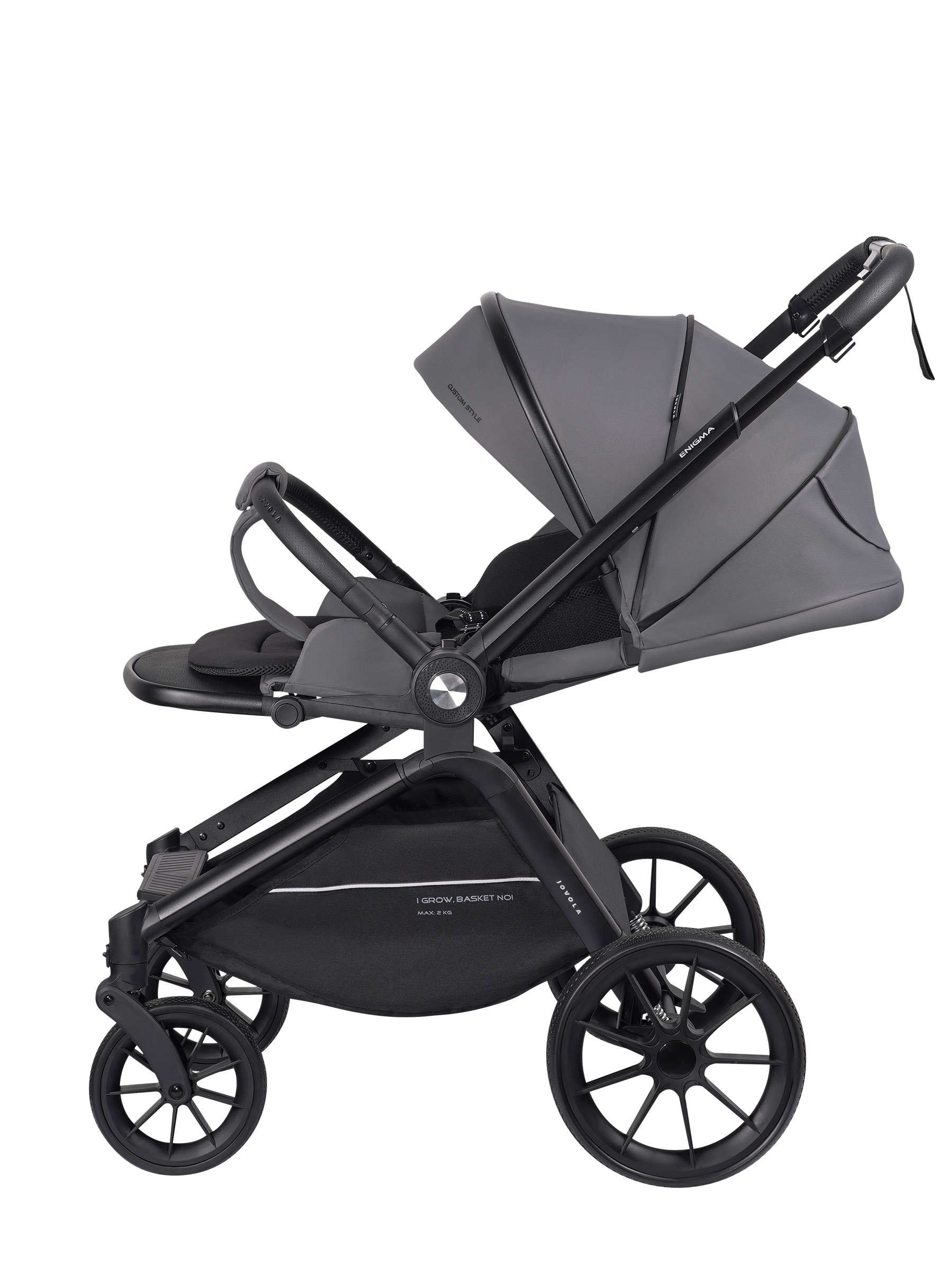 Коляска прогулочная JOVOLA Enigma всесезонная серый - фото 15