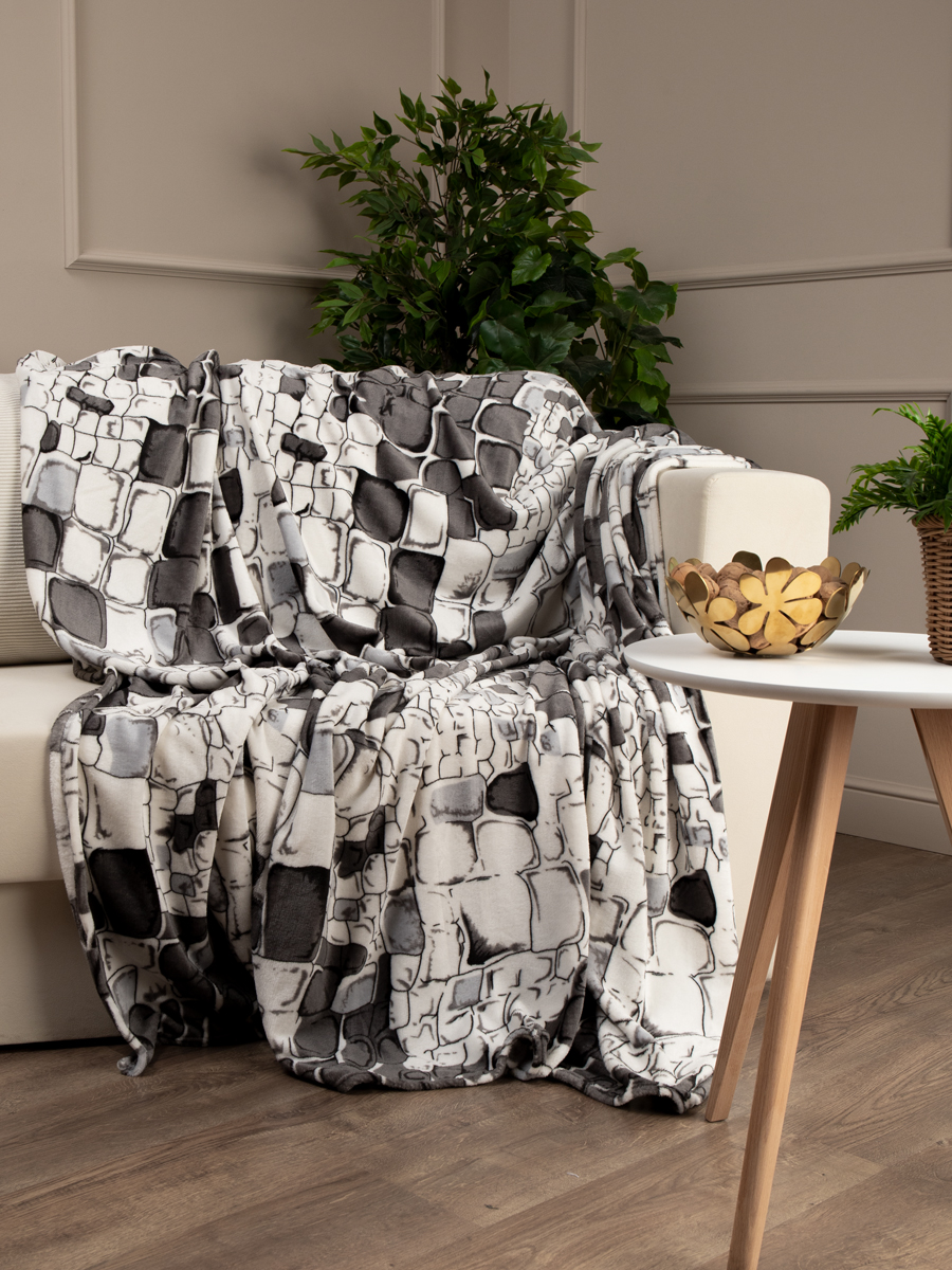 Плед TexRepublic Камешки 140 x 200 см велсофт - фото 11