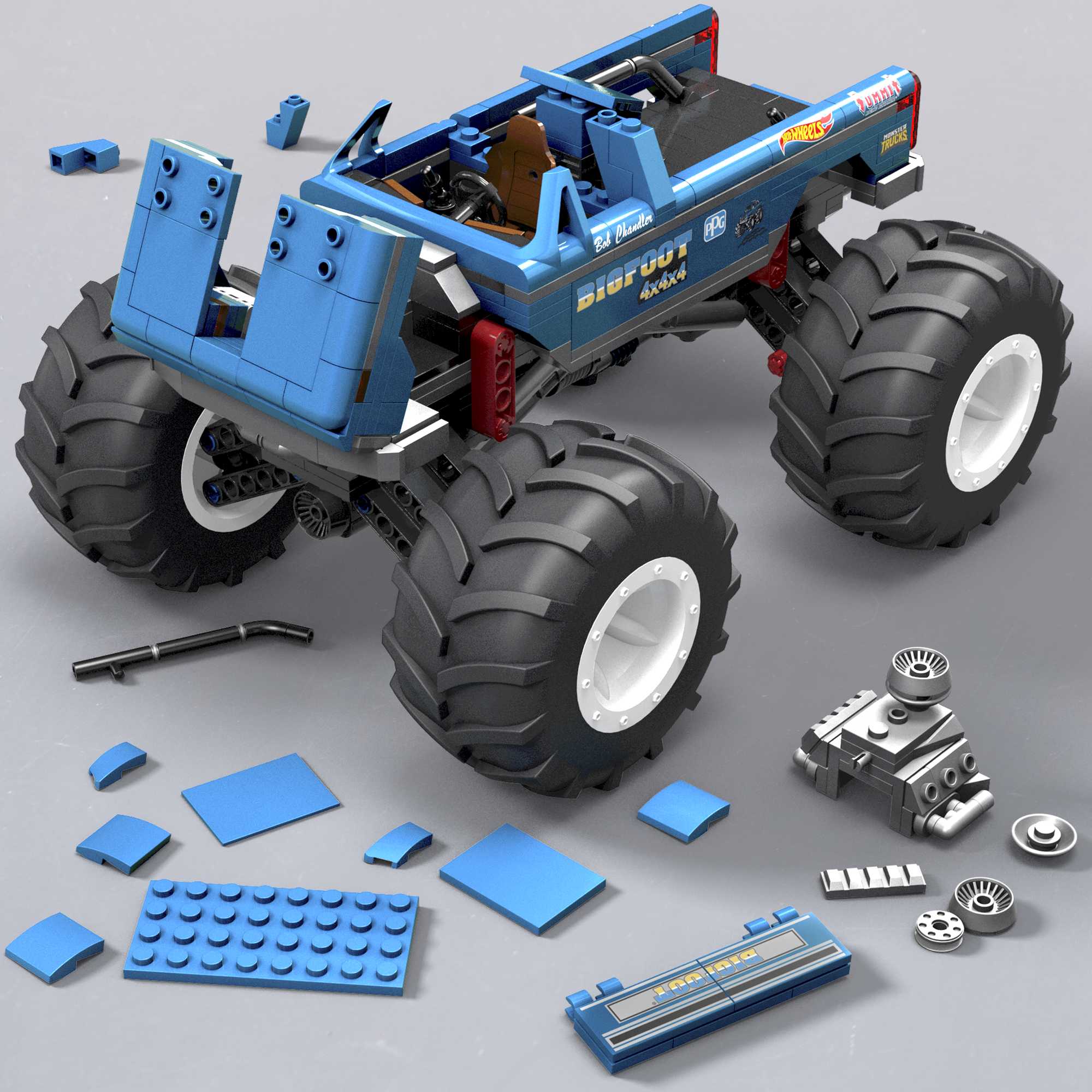 Конструктор MEGA Hot Wheels Bigfoot 538 дет. - фото 3