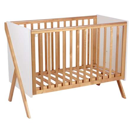 Детская кроватка Polini kids прямоугольная, без маятника (белый, бежевый)