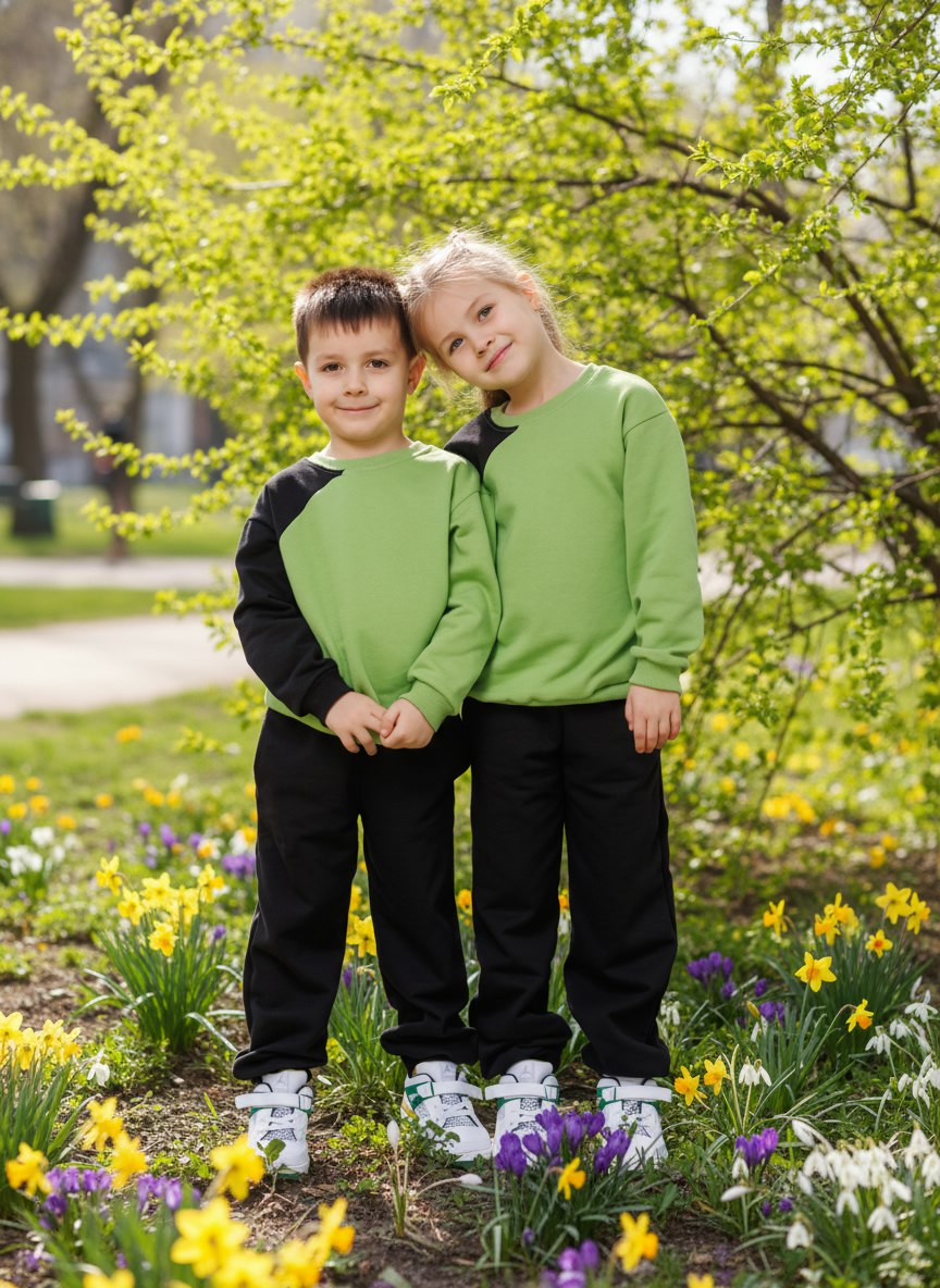 Спортивный костюм VEDDI 2261/6041ф-2025/черный/зеленый - фото 2