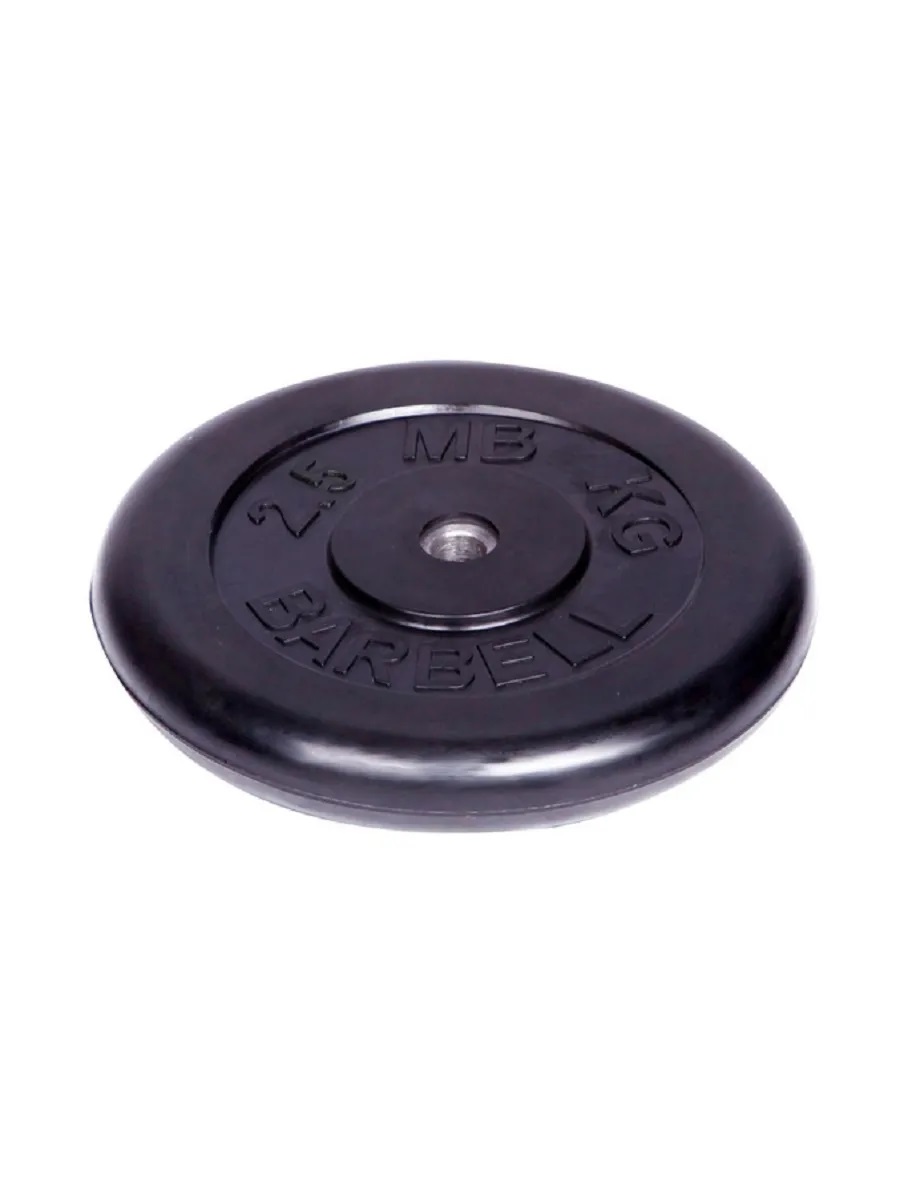 D 26 мм чёрный 2,5 кг Atlet MbBarbell Диск обрезиненный - фото 1