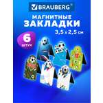 Магнитная закладка Brauberg 6 шт.
