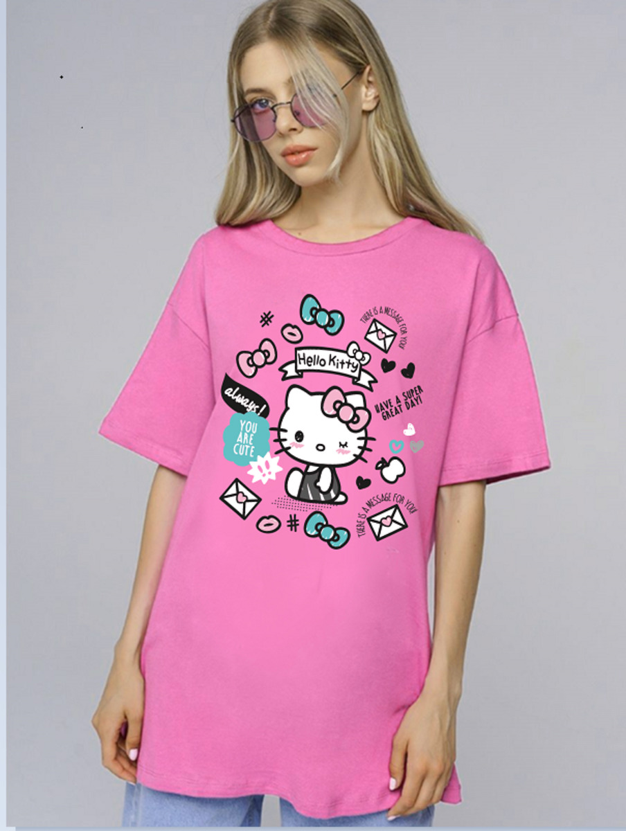 Футболка PRIORITY Hello Kitty розовая - фото 1