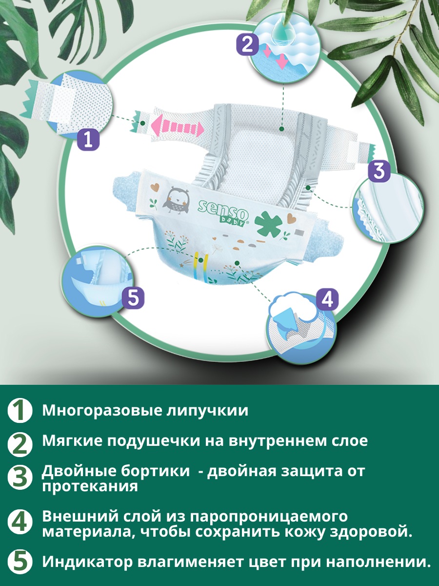 Трусики SENSO BABY Sensitive 0 (7-14) 44 шт. - фото 5