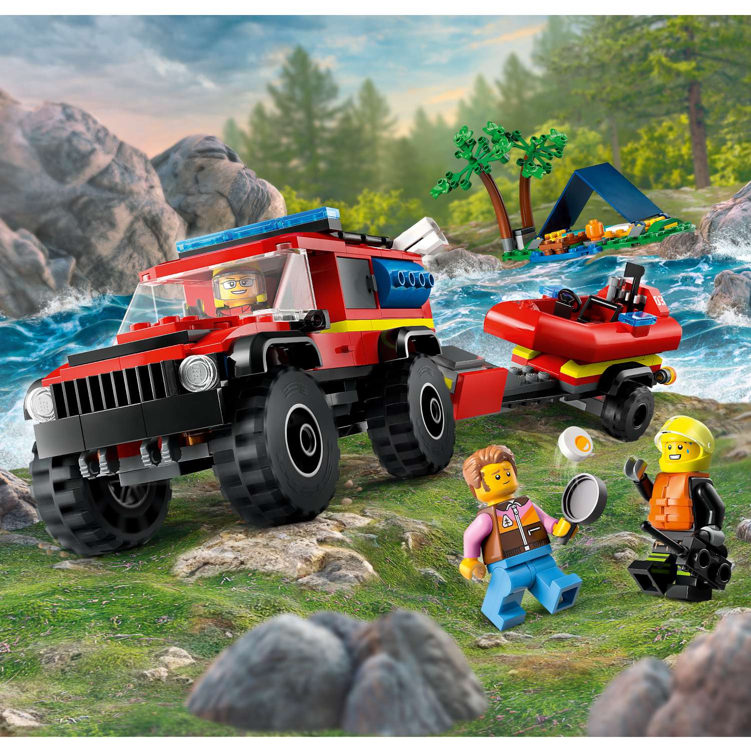 Конструктор LEGO City Fire Truck with Rescue Boat блочный - фото 8