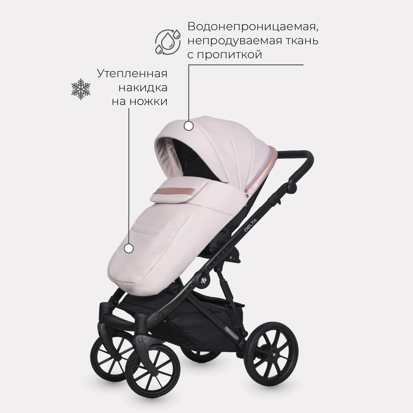 Коляска 3в1 Riko Basic Delta Ecco - фото 6