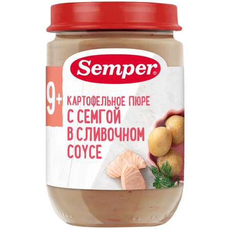 Пюре Semper Картофель-семга-сливочный соус с 9 мес 190 г