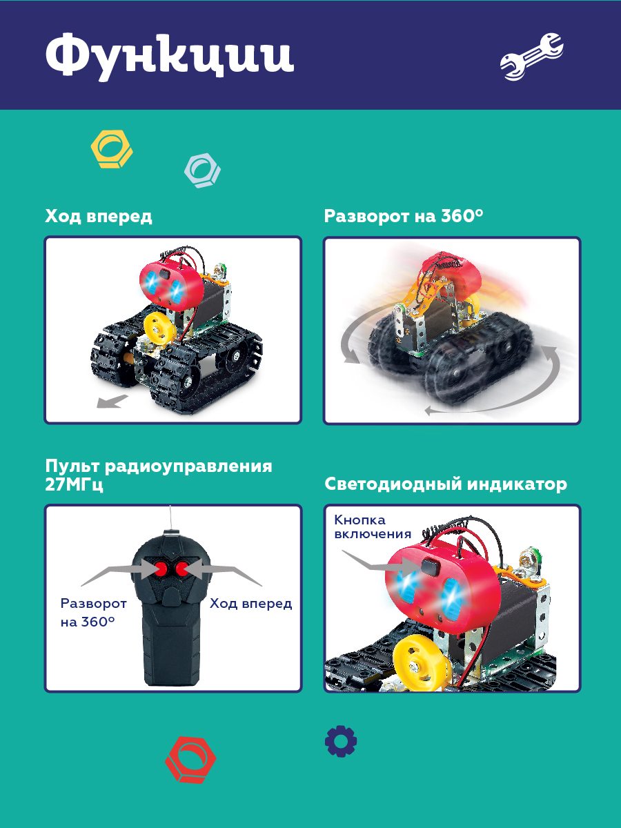 Конструктор ON TIME Радиоуправляемый робот динамический - фото 3