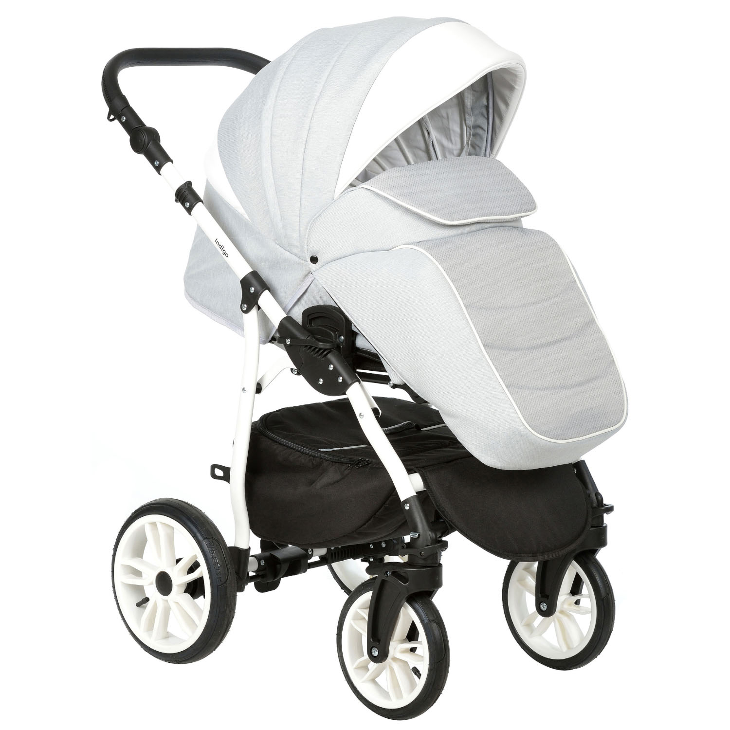 Коляска 2в1 Indigo Indigo (02) св.серый - фото 4