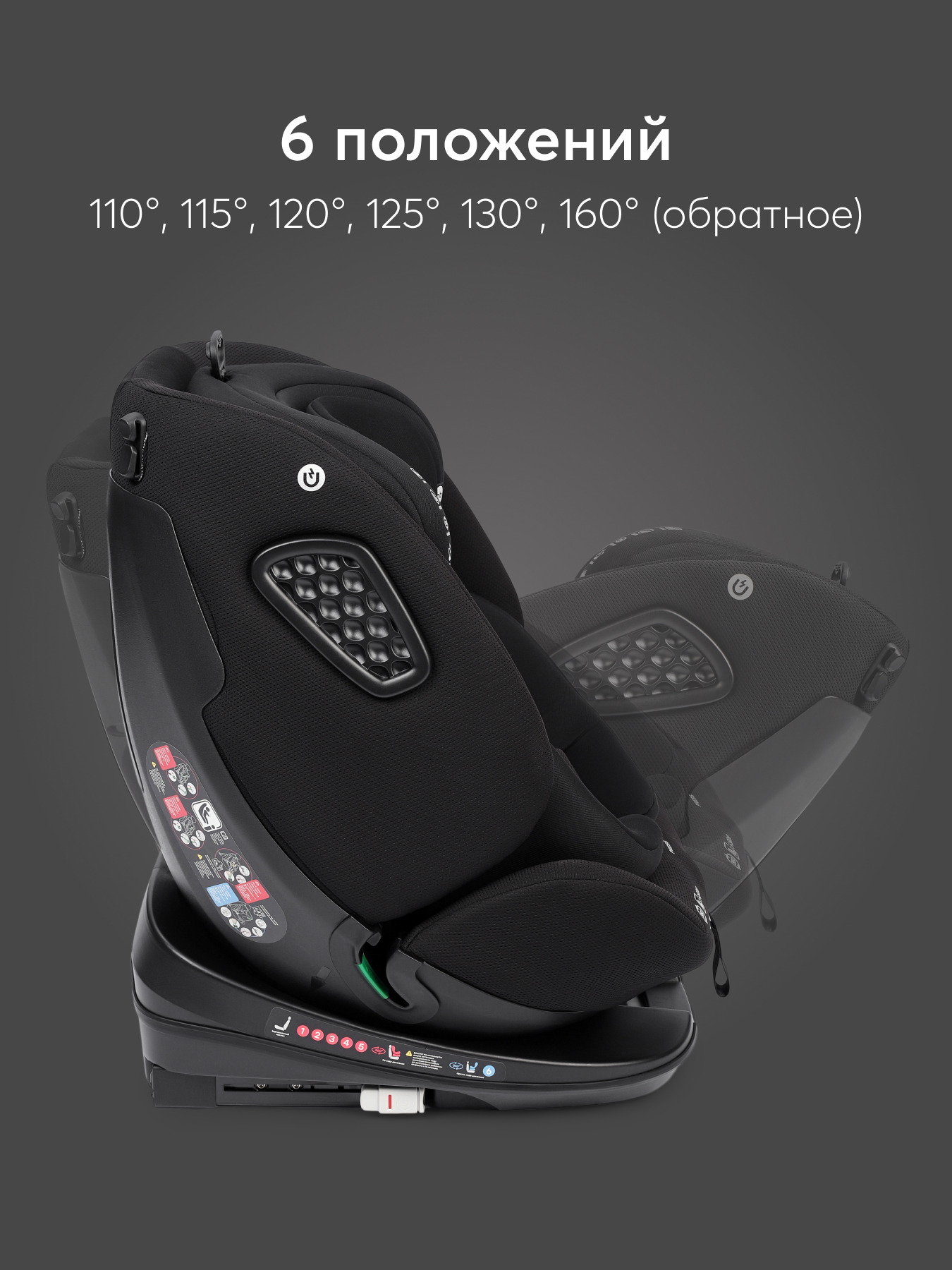 Автокресло Happy Baby Reex Isofix 0+/1/2/3 (0-36 кг) черный - фото 9
