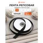 Лента Айрис репсовая упаковочная флористическая 1.2 см 18.28 м 160 черный