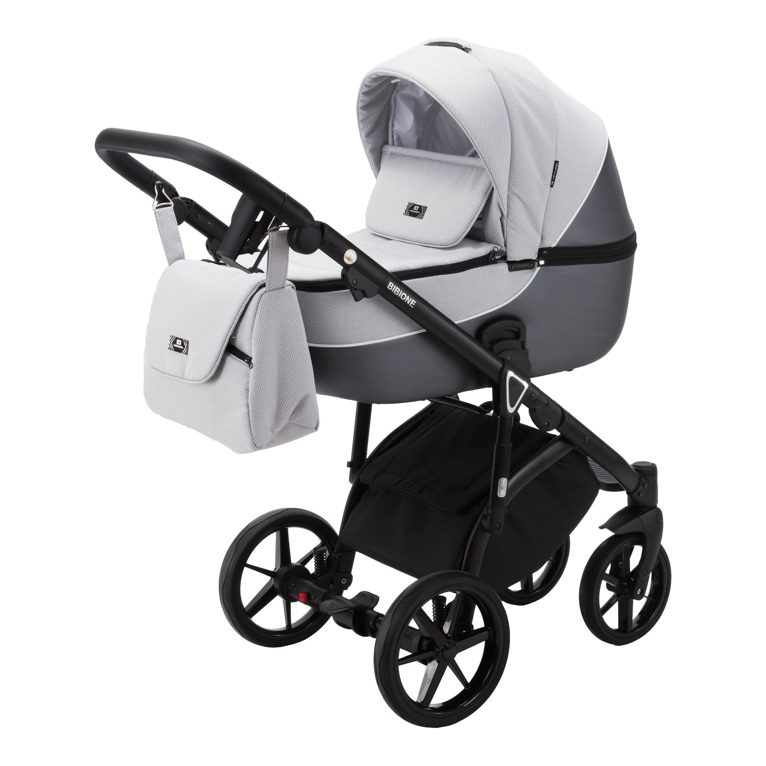 Коляска 2в1 Adamex Bibione Lux серый - фото 1