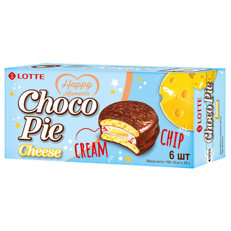 Печенье прослоенное глазированное Lotte Чокопай со вкусом сыра 168г 28г*6шт