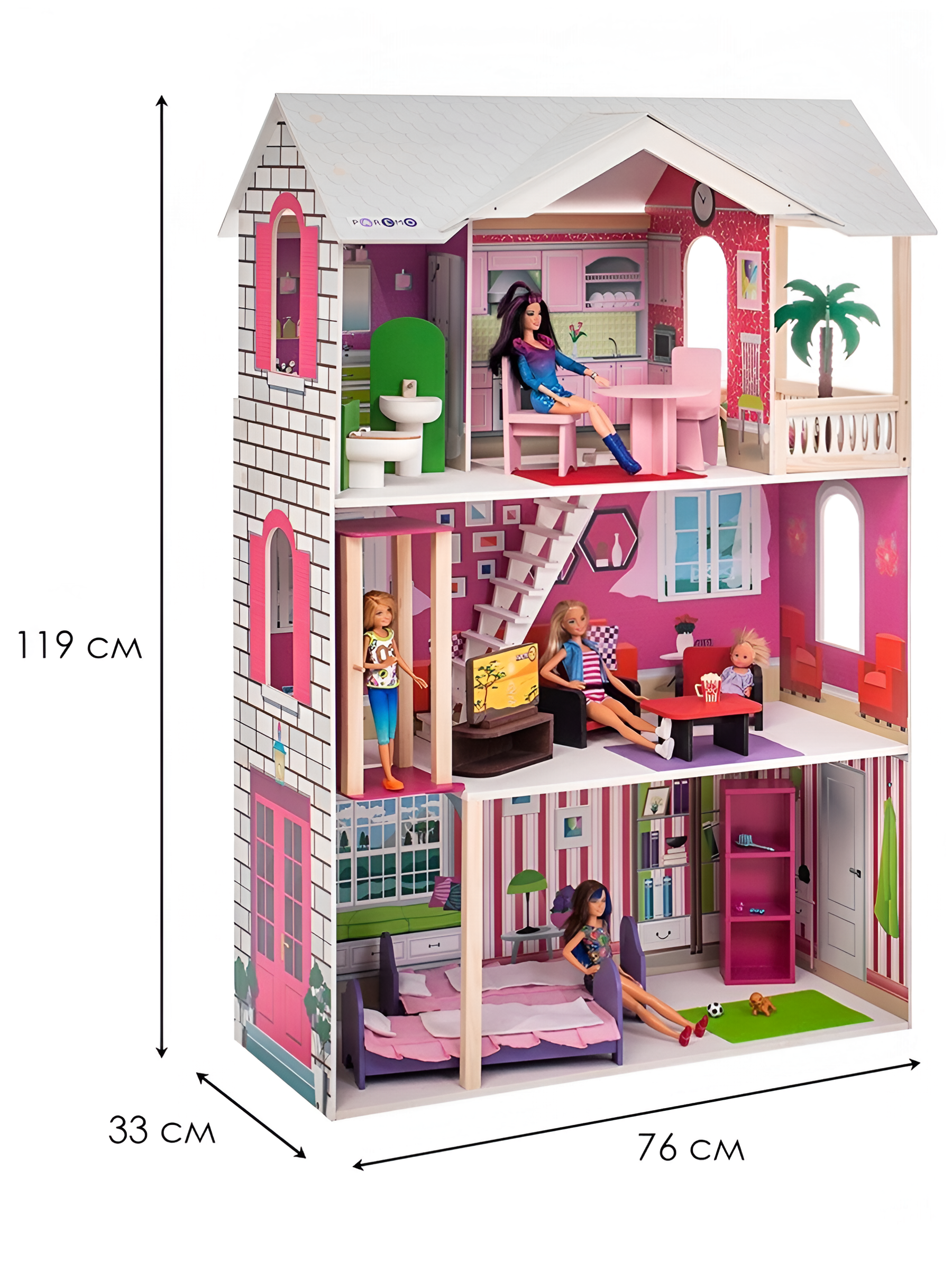 Домик для кукол PAREMO 121 см с мебелью PD318-15 - фото 5