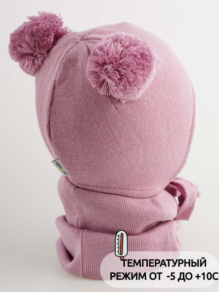 Шапка и снуд ПриКиндер U-Sp22529 Цвет: Розовый - фото 13