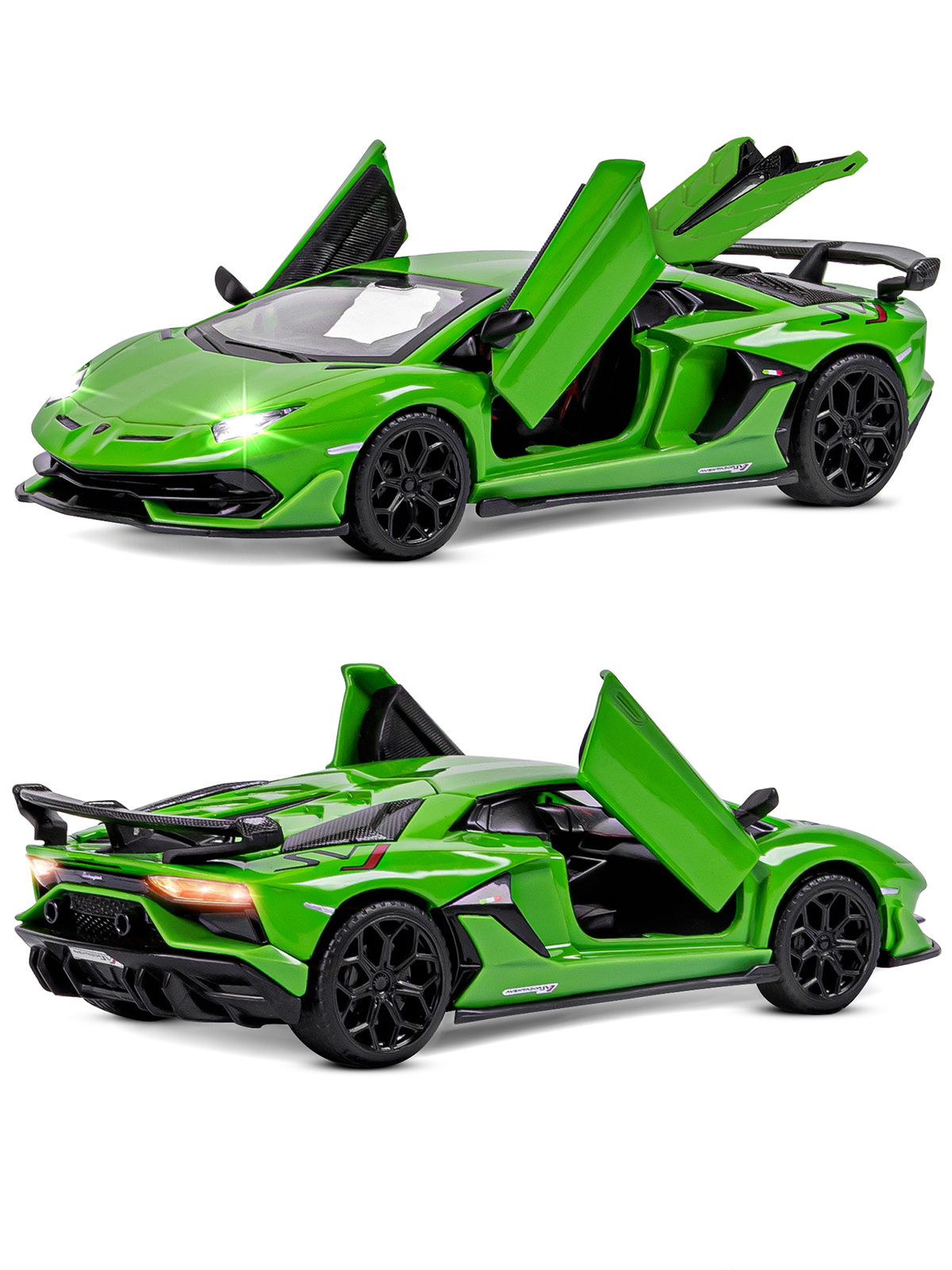 Автомобиль АВТОпанорама Lamborghini Aventador SVJ 1:32 зеленый JB1251408 - фото 8