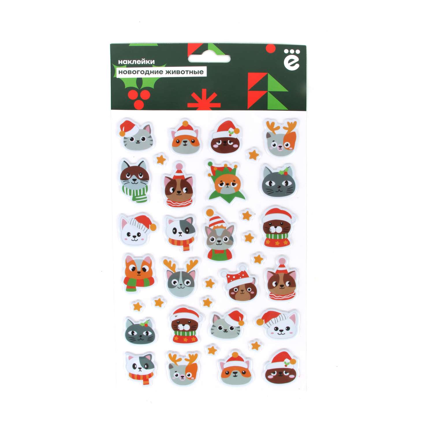 Наклейки декоративные ё Новогодние животные в ассортименте - фото 3