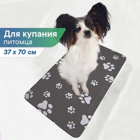 Коврик для ванны VILINA c присосками для животных 37х70 см. графит