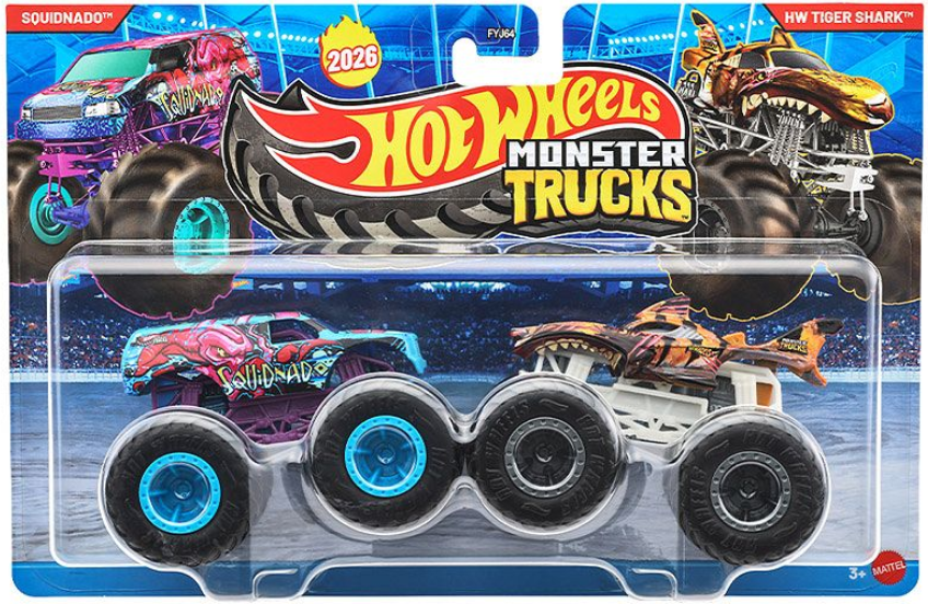 Монстр-трак Hot Wheels Squidnado vs Tiger Shark 1:64 FYJ64/JHY89 - фото 1