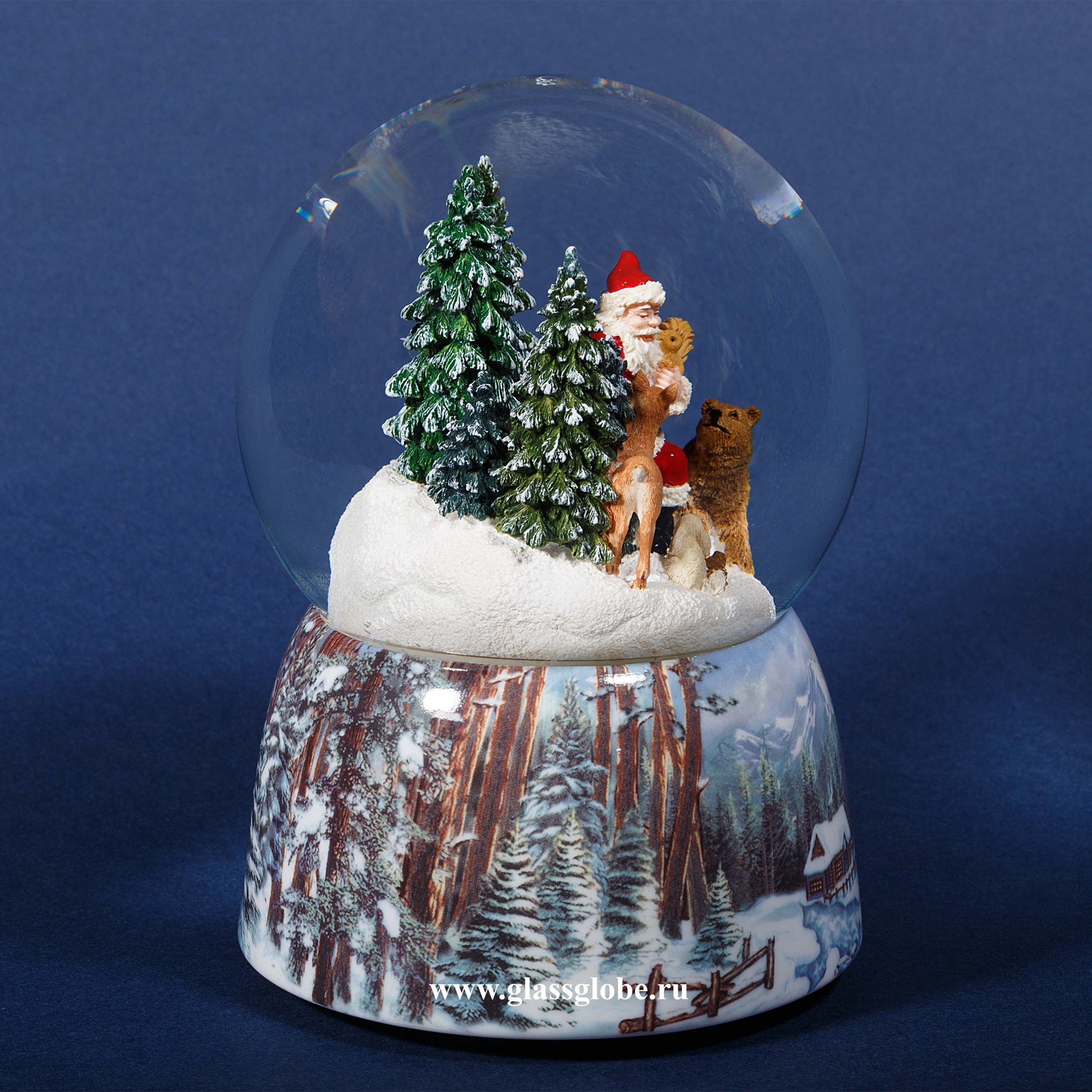 Стеклянный снежный шар Glassglobe Добрый Дедушка Мороз - фото 3