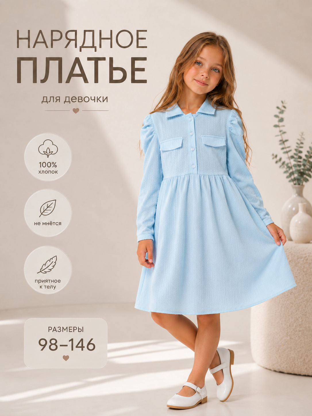 Платье NATIVIA ПКД/голубой - фото 7