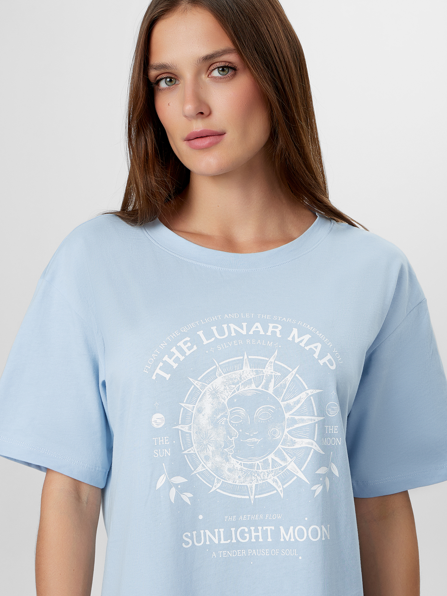 Сорочка ночная Mark Formelle (Марк Формэль) 572371/серо -голубой +печать - фото 3