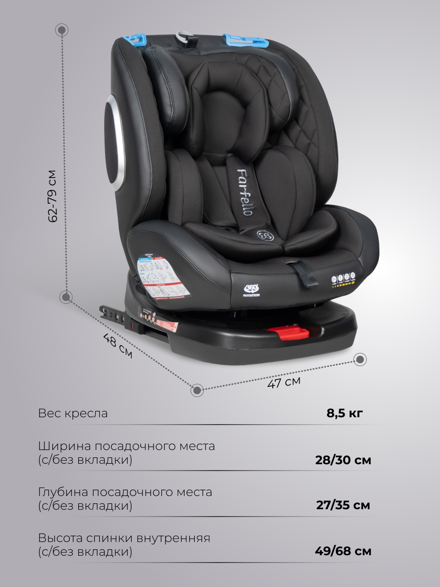 Автокресло Farfello YB102A Isofix 0+/1/2/3 (0-36 кг) черный - фото 8