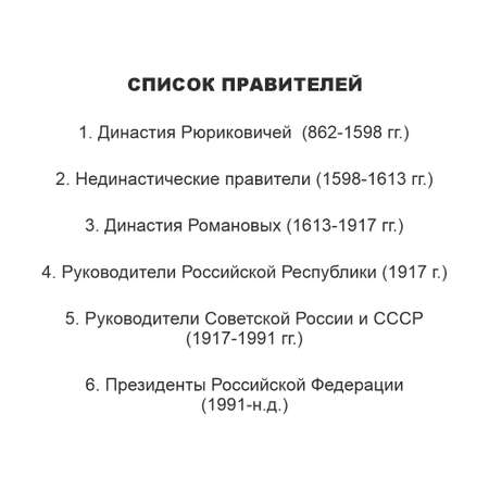 Развивающие обучающие карточки Крокуспак Правители Руси Президенты СССР и РФ 101+4 шт
