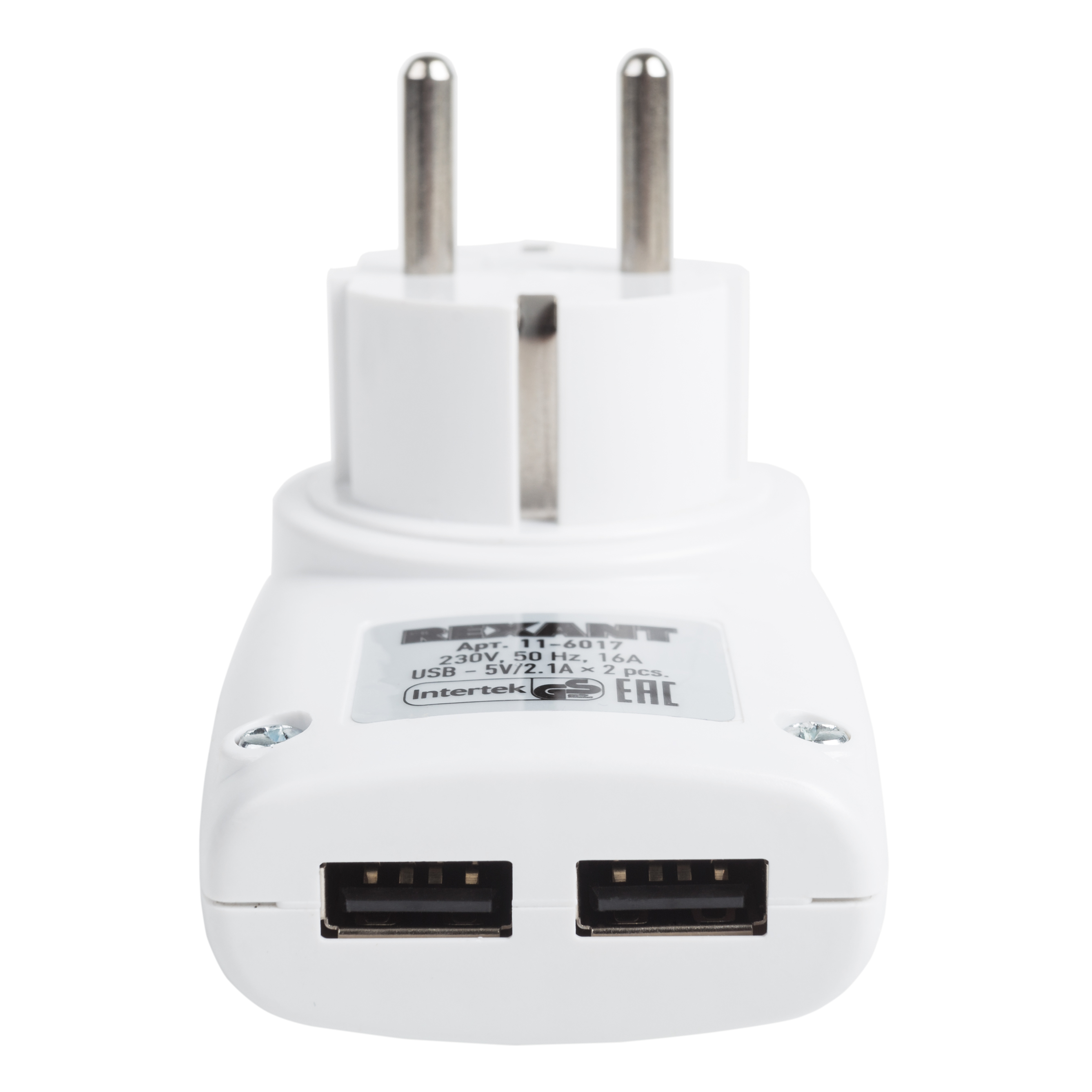 Адаптер питания REXANT 220 В с 2 USB - фото 2