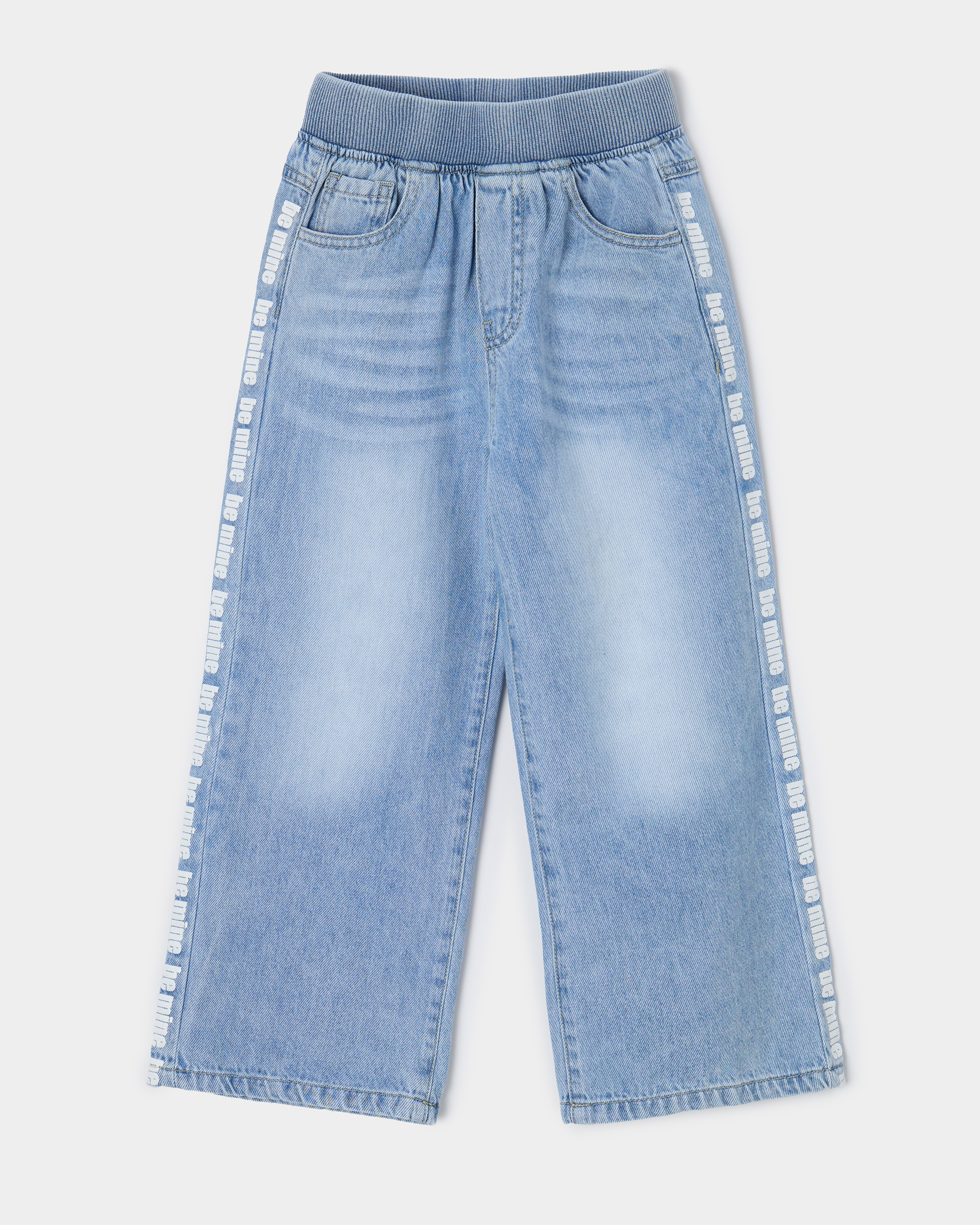 Изображение товара Джинсы для девочки Futurino 98 голубые с лампасами свободный крой