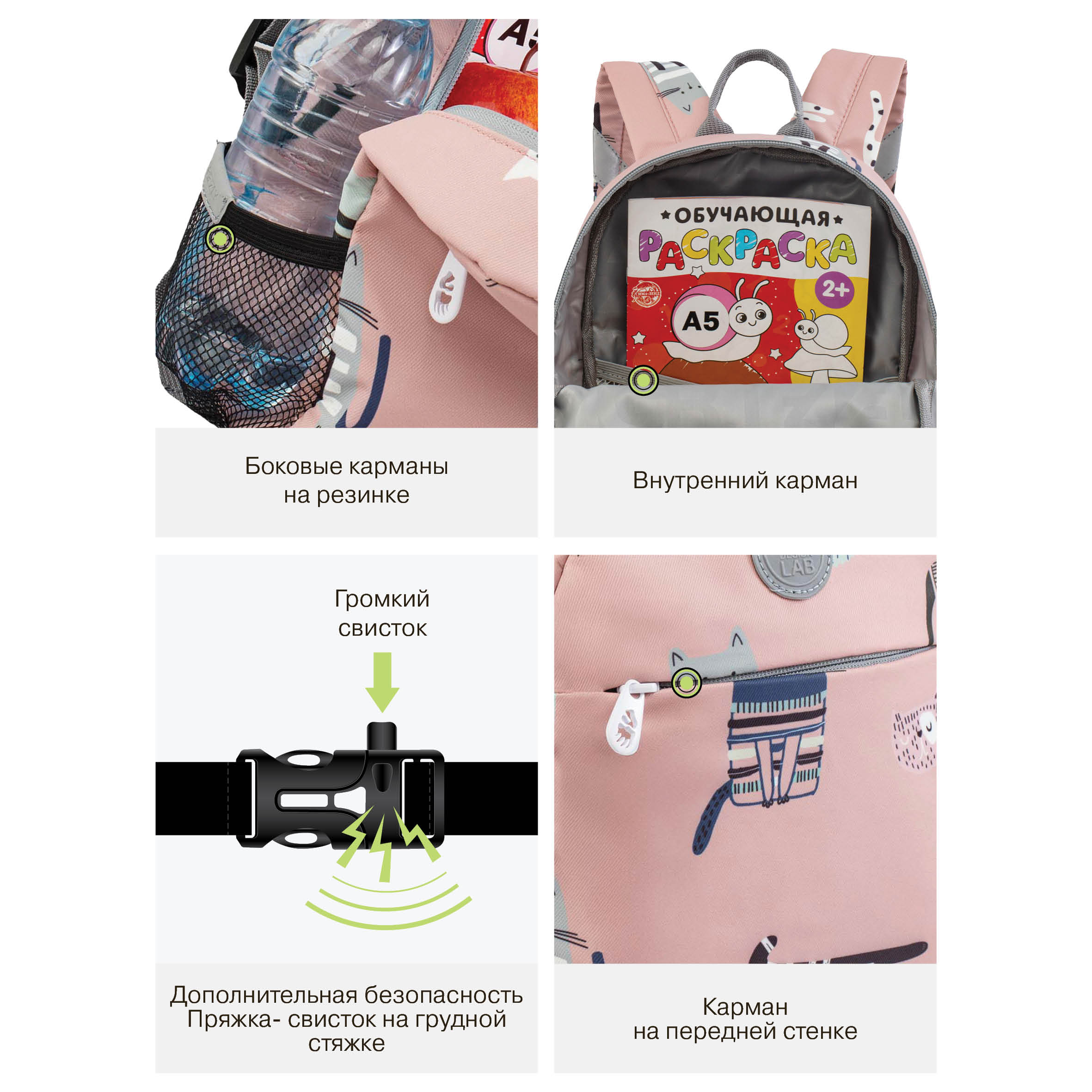 Рюкзак дошкольный Grizzly Кошки - фото 12