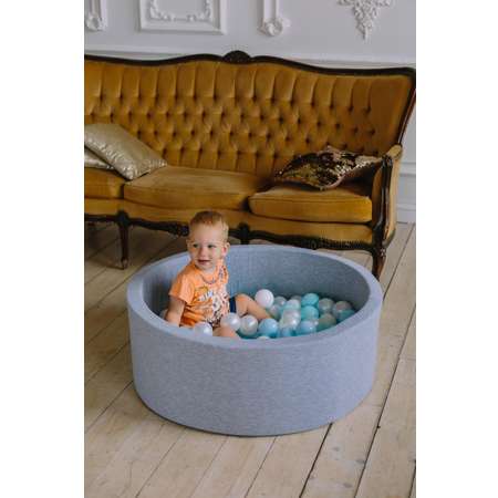 Сухой бассейн Boobo.kids 85х30 см 150 шаров серый меланж