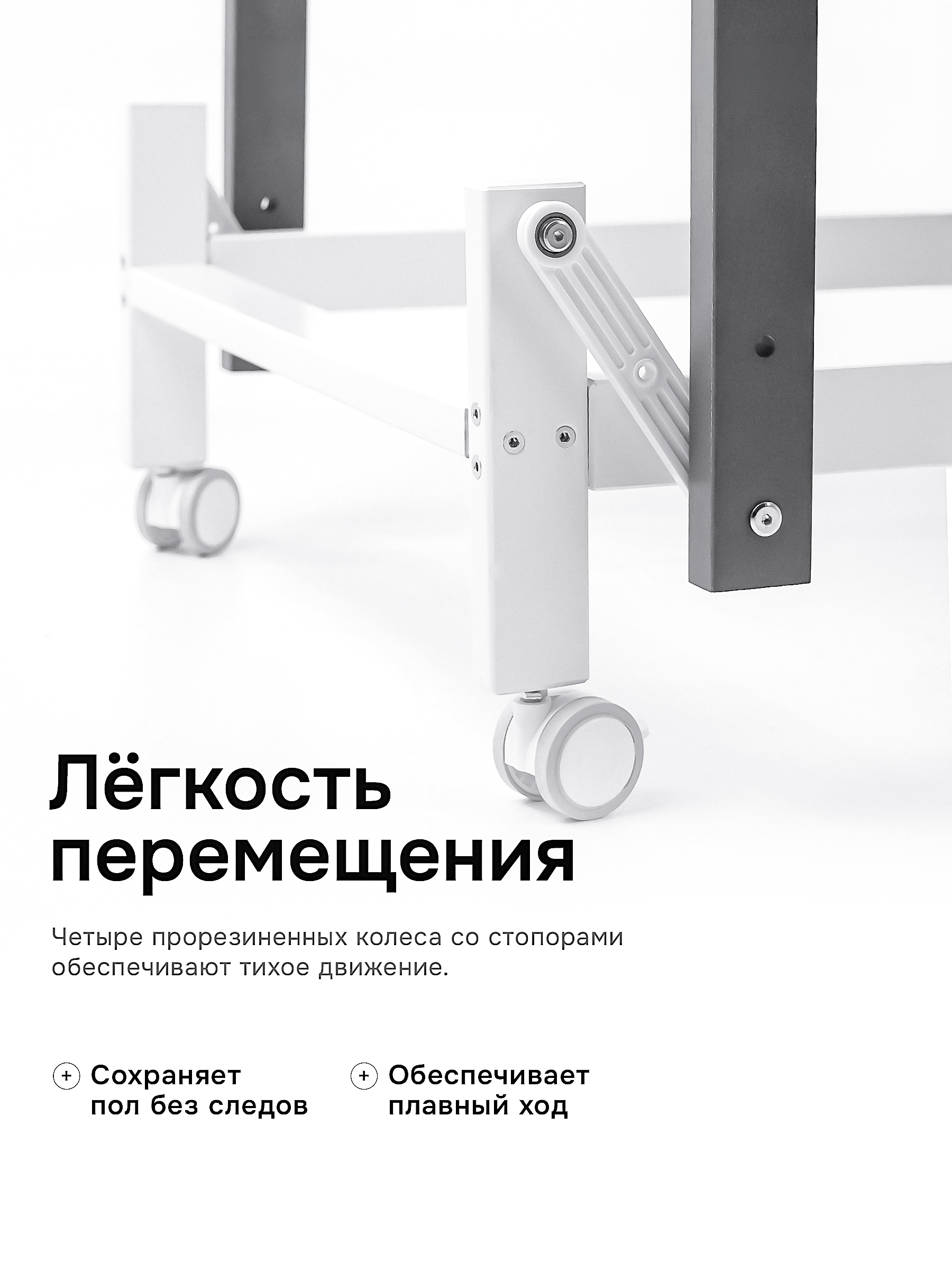Детская кроватка Крошки Ни-Ки с матрасом, продольный маятник (белый, серый) - фото 10