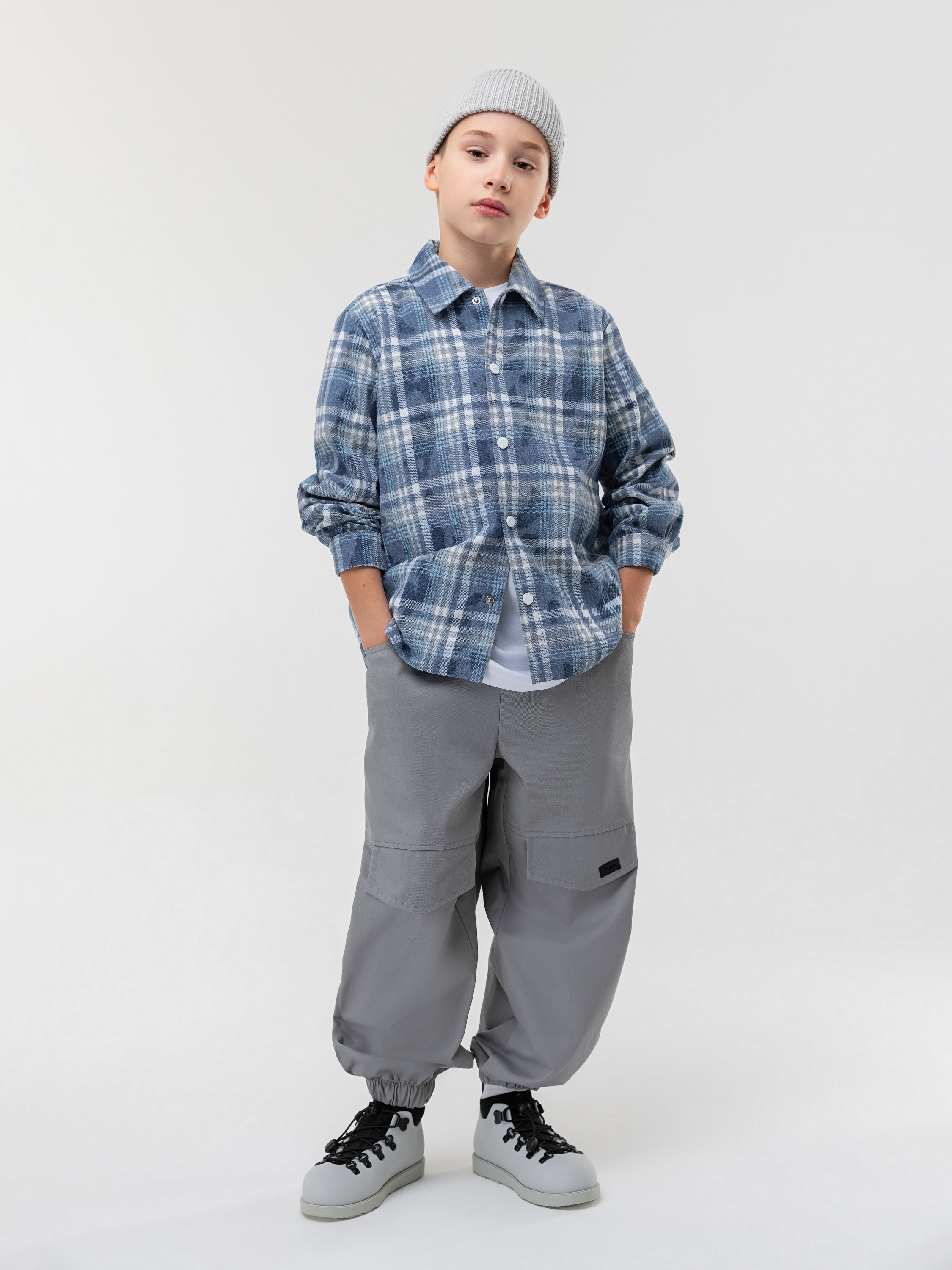 Рубашка Bodo 24-12MU_серо-синий - фото 1