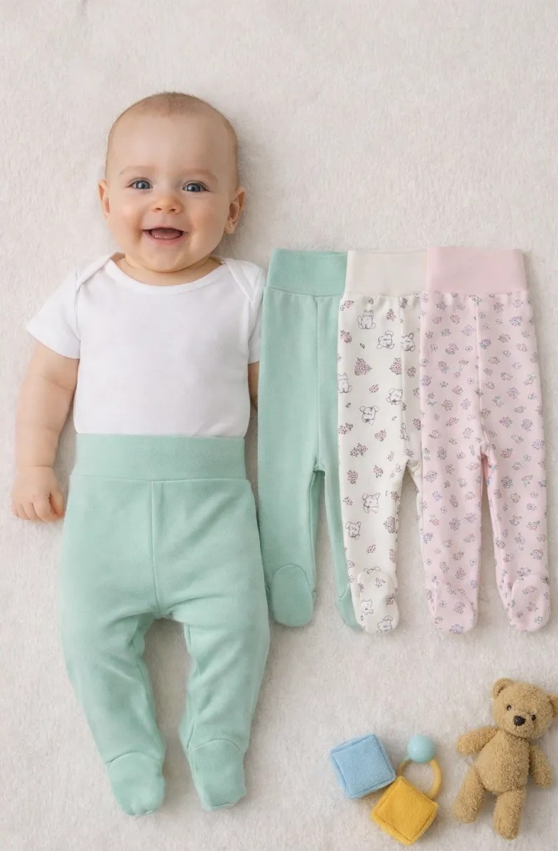 Ползунки 3 шт Mark Formelle (Марк Формэль) 85117-3/котики с цветами на молочном +мята +цветочки на роз - фото 1