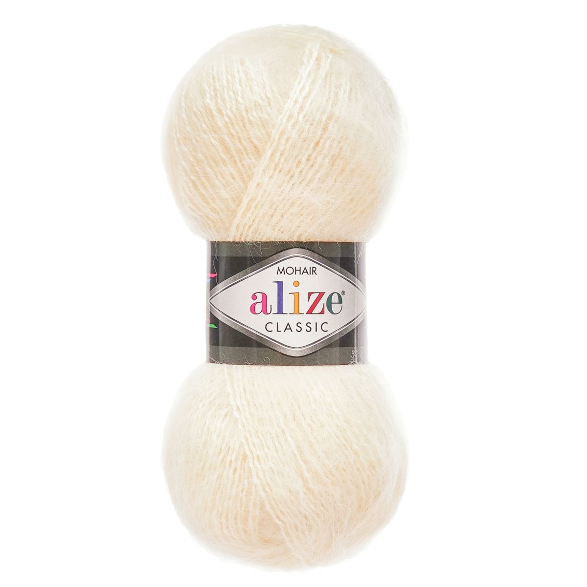 Пряжа Alize полушерстяная Mohair classic new 100 гр 200 м 5 мотков 01 кремовый - фото 6