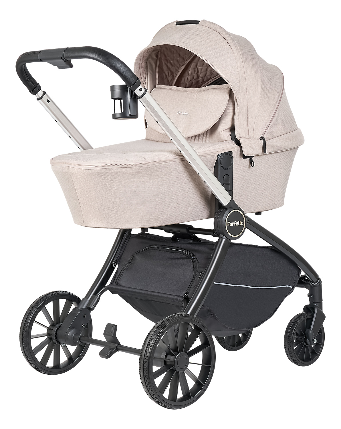 Коляска 3в1 Farfello Baby shell бежевый - фото 12