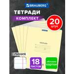 Общая тетрадь Brauberg линейка 18 лист. 20 шт.