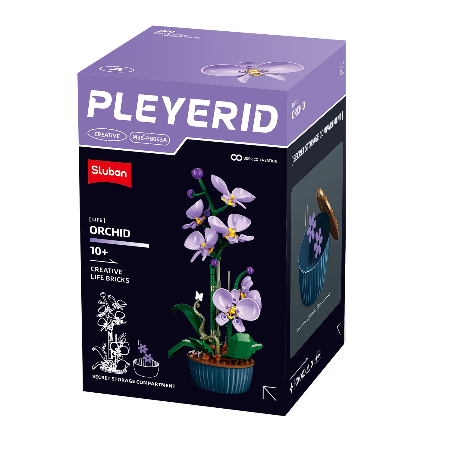 Конструктор SLUBAN Фиолетовая орхидея - фото 5
