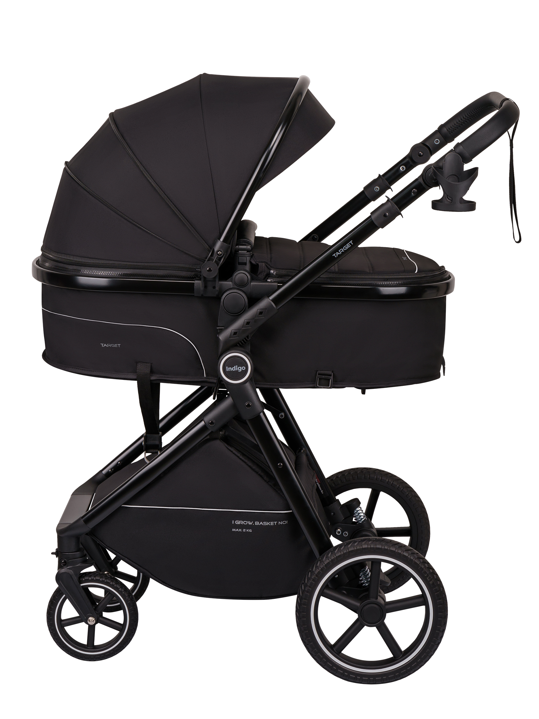 Коляска трансформер Indigo Target 3в1 черный - фото 22