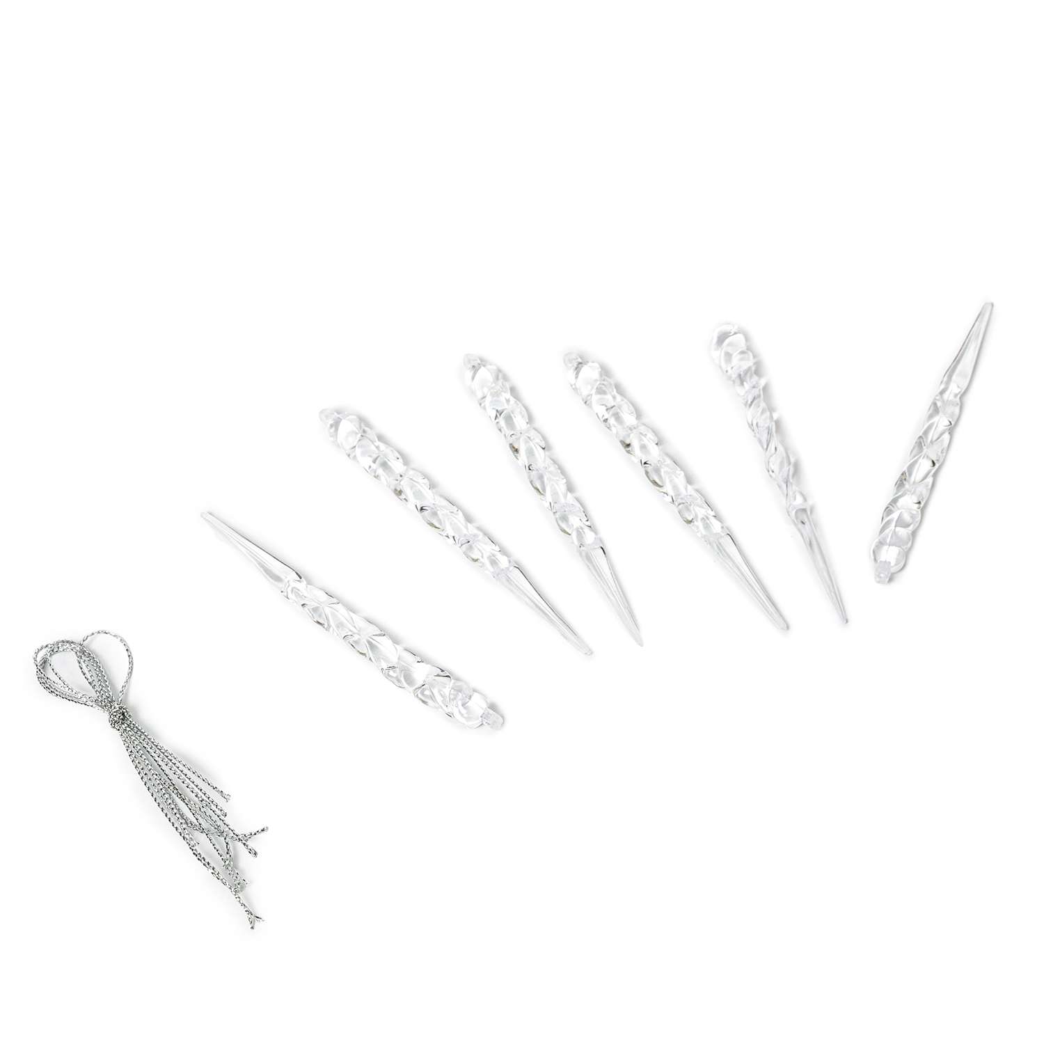 Набор елочных украшений ё Сосульки 6шт - фото 2