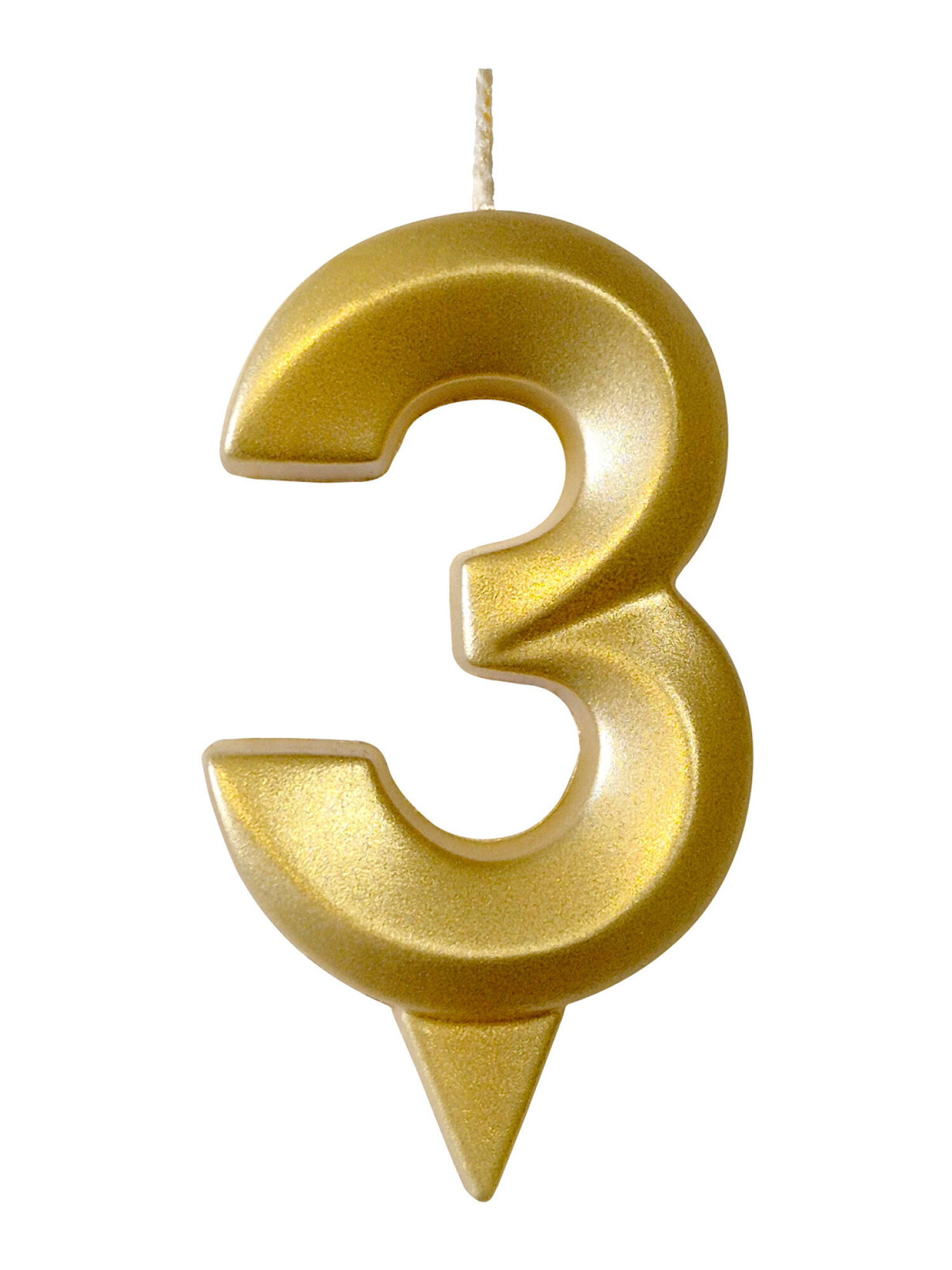 Свеча-цифра для торта Свечной маркет украшение в виде цифры 3, 7 см, на ножке - фото 2